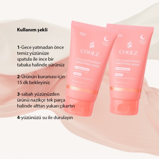 Coolz Soyulabilir Kolajen Gece Maskesi- Collagen Night Wrapping Mask